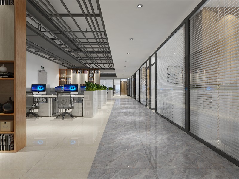 安徽创亚环保技术有限公司办公室大厅装修效果图